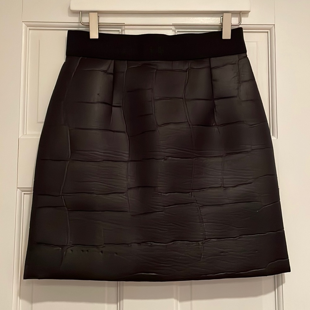 MILLY Vegan Leather Croc Skirt